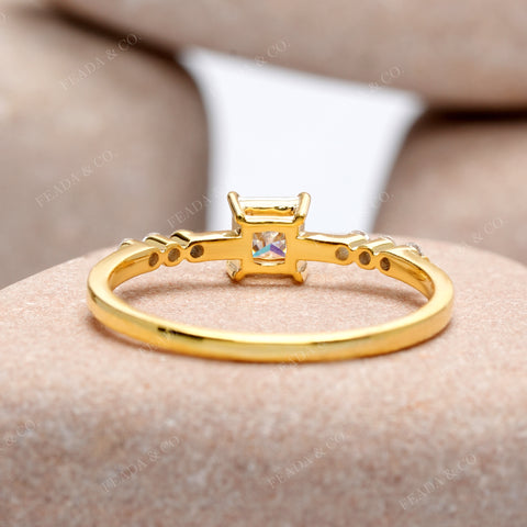 0.498 CT Princess, Round Cut Colorless Engagement Ring
