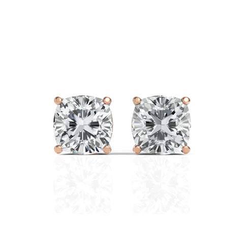 Cushion Diamond Studs | GRA & IDGL Certified Moissanite Diamonds