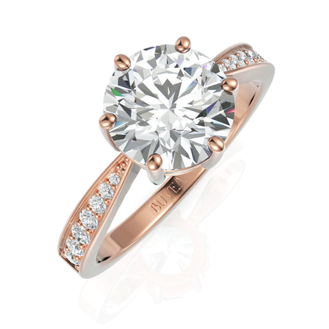 2.176 CT Round Cut Colorless Engagement Ring