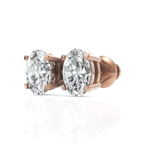 Oval Diamond Studs | GRA & IDGL Certified Moissanite Diamonds