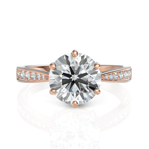 2.176 CT Round Cut Colorless Engagement Ring