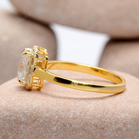 1.2 CT Round, Radiant, Baguette Cut Colorless Engagement Ring