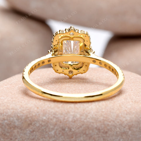 1.428 CT Radiant, Round Cut Colorless Engagement Ring