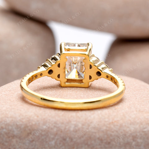 2.14 CT Round, Radiant Cut Colorless Engagement Ring