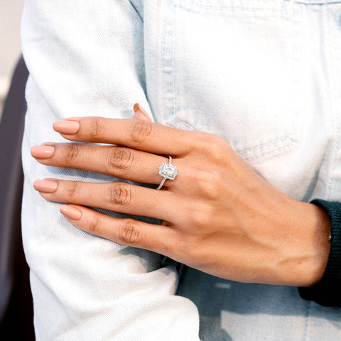 1.428 CT Radiant, Round Cut Colorless Engagement Ring