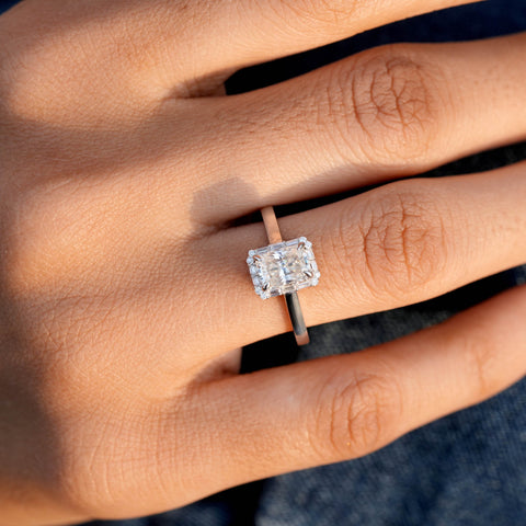 1.2 CT Round, Radiant, Baguette Cut Colorless Engagement Ring