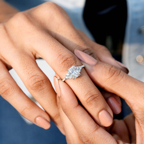 2.14 CT Round, Radiant Cut Colorless Engagement Ring