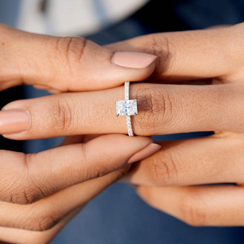 1.264 CT Round, Radiant Cut Colorless Engagement Ring