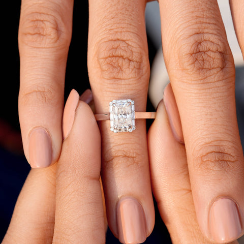 1.2 CT Round, Radiant, Baguette Cut Colorless Engagement Ring