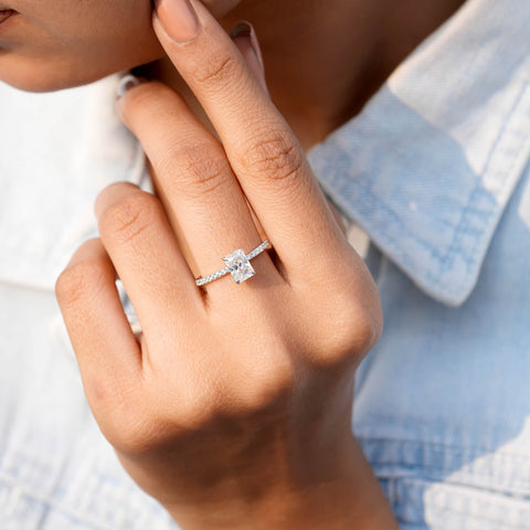1.264 CT Round, Radiant Cut Colorless Engagement Ring