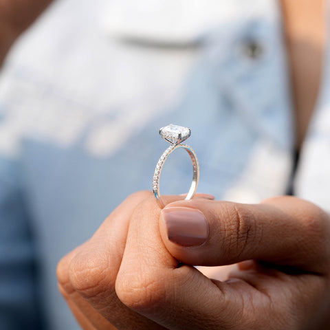 1.264 CT Round, Radiant Cut Colorless Engagement Ring