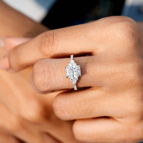 2.14 CT Round, Radiant Cut Colorless Engagement Ring