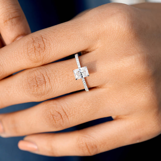 1.264 CT Round, Radiant Cut Colorless Engagement Ring