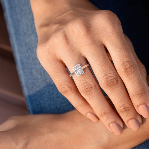 1.2 CT Round, Radiant, Baguette Cut Colorless Engagement Ring