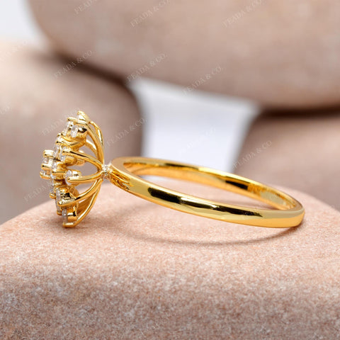 0.33CT Round Diamond Premium Snow Flake Ring