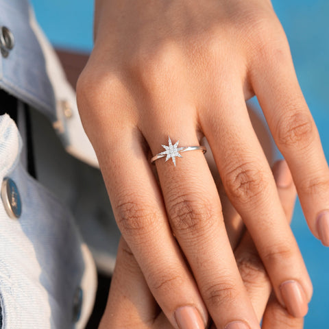 0.30 CT Round Diamond Premium Star Ring