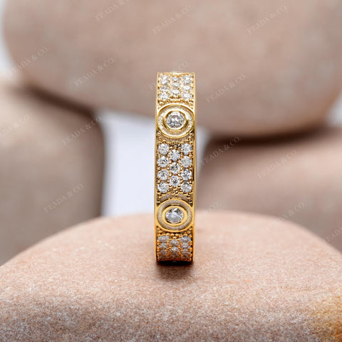 0.738 CT Round Cut Colorless Engagement Ring
