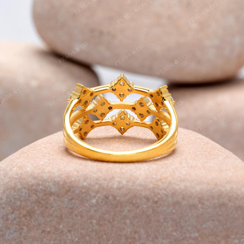 0.624 CT Round Cut Colorless Engagement Ring