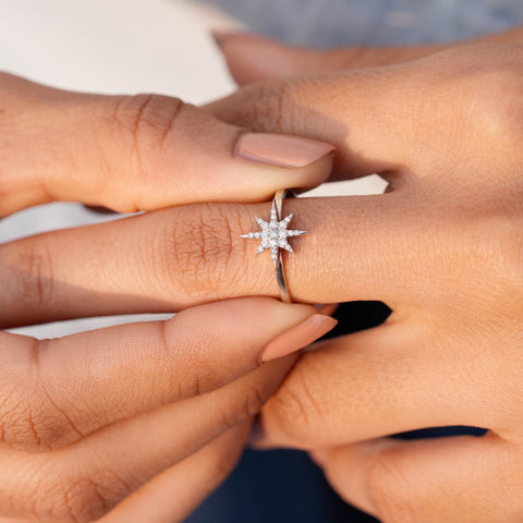 0.30 CT Round Diamond Premium Star Ring
