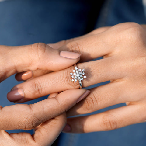 0.33CT Round Diamond Premium Snow Flake Ring