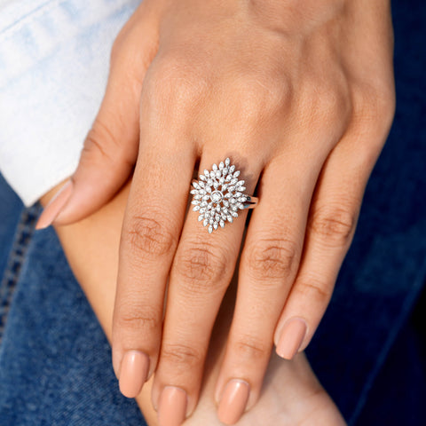 0.31 CT Round Cut Colorless Engagement Ring