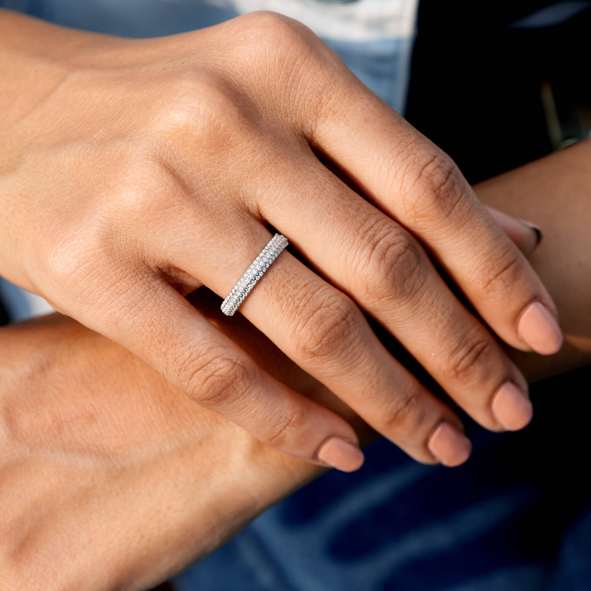 0.825 CT Round Cut Colorless Engagement Ring