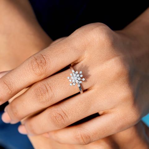 0.33CT Round Diamond Premium Snow Flake Ring
