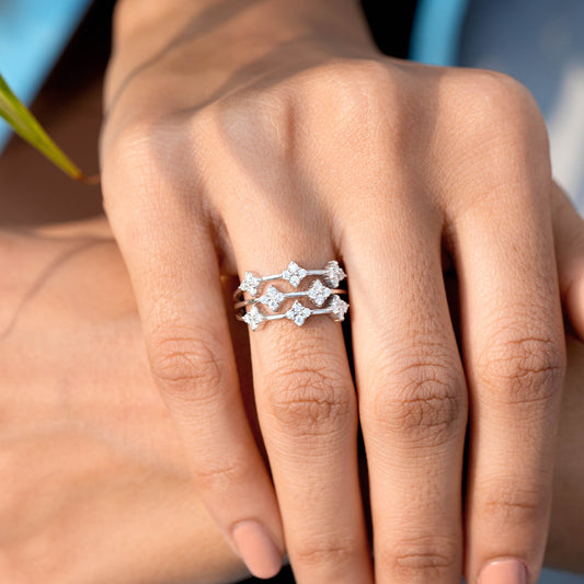 0.624 CT Round Cut Colorless Engagement Ring