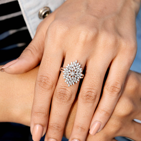 0.31 CT Round Cut Colorless Engagement Ring