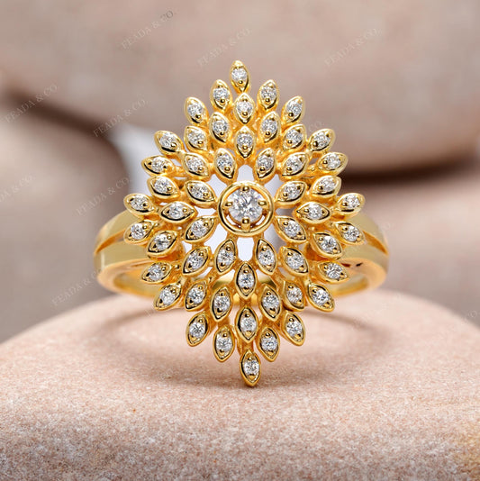 0.31 CT Round Cut Colorless Engagement Ring