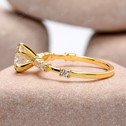 1.24 CT Round Cut Colorless  Engagement Ring