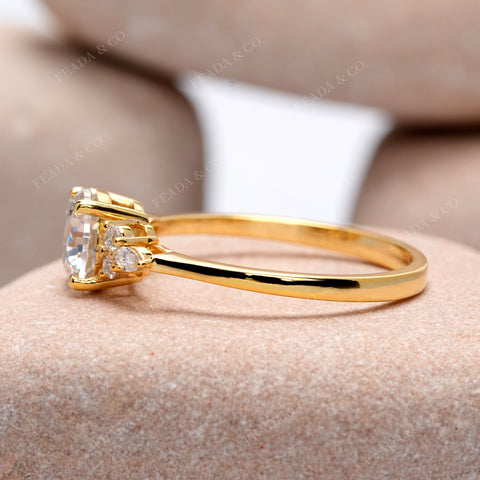 1.122 CT Round, Marquise cut, Colorless Engagement Ring