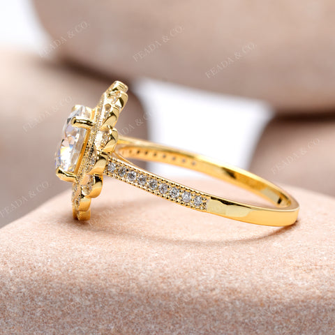 1.95 CT Round Cut Colorless Engagement Ring