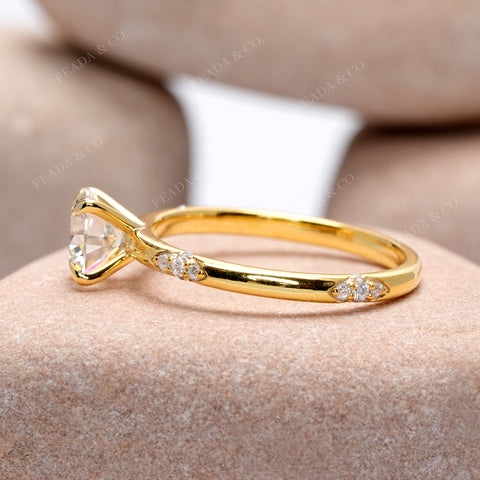 1.108 CT Round Cut Colorless Engagement Ring