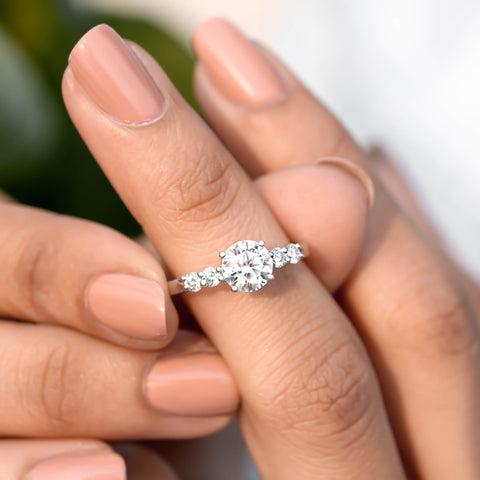 1.24 CT  Round Cut Colorless Engagement Ring