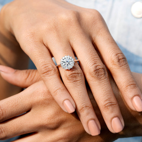 2.14 CT Round Cut Colorless Engagement Ring