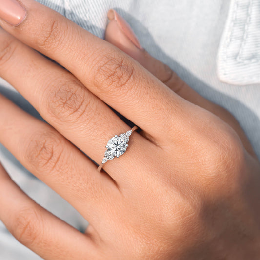 1.122 CT Round, Marquise cut, Colorless Engagement Ring