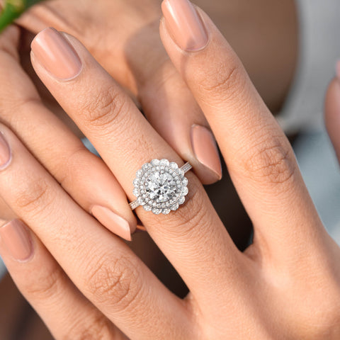 1.95 CT Round Cut Colorless Engagement Ring