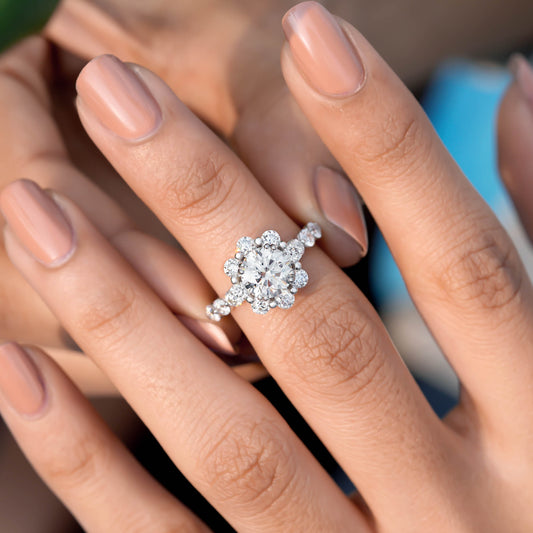 2.97 CT Round Cut Colorless Engagement Ring