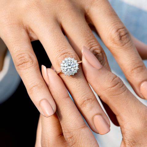 2.14 CT Round Cut Colorless Engagement Ring