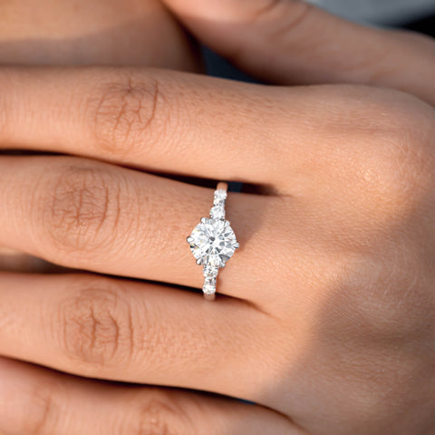 1.85 CT  Round Cut Colorless Engagement Ring