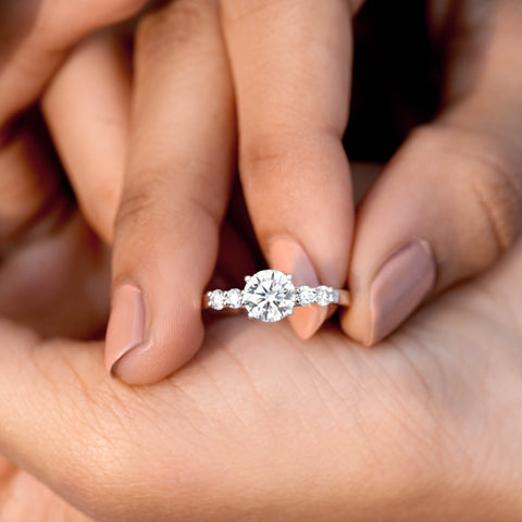 1.24 CT  Round Cut Colorless Engagement Ring