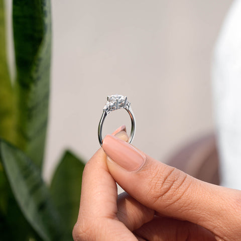1.122 CT Round, Marquise cut, Colorless Engagement Ring