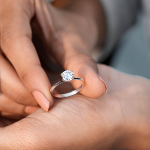 1.23 CT Round Cut Colorles Engagement Ring