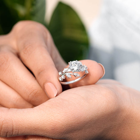 2.37 CT Round, Marquise Cut Colorless Engagement Ring