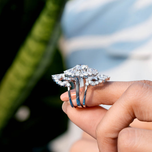 6.5 CT Round, Marquise Cut Colorless Engagement Ring