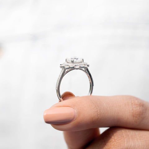 1.95 CT Round Cut Colorless Engagement Ring