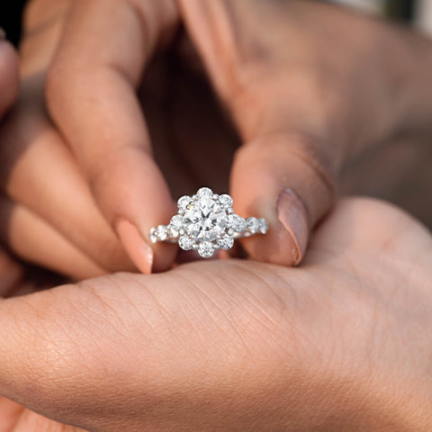2.97 CT Round Cut Colorless Engagement Ring