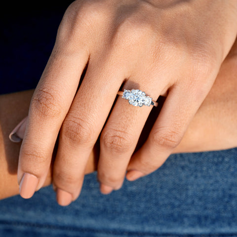 2.63 CT Round Cut Colorless Engagement Ring