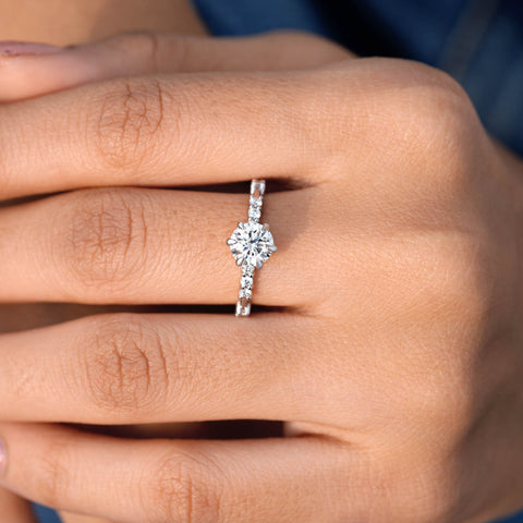 1.24 CT Round Cut Colorless  Engagement Ring